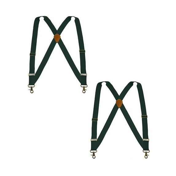 Buyless Fashion Trucker 2 Pack Suspenders for Men - 48" Elastic Adjustable Straps 1 1/4" - X Back Utility Braces - 5150-2-Red