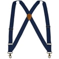 thumbnail image 1 of Buyless Fashion Trucker Suspenders for Men - 48" Elastic Adjustable Straps 1 1/4" - X Back Utility Braces - 5150-Navy, 1 of 7