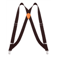 thumbnail image 1 of Buyless Fashion Trucker Suspenders for Men - 48" Elastic Adjustable Straps 1 1/4" - X Back - 5115-Brown, 1 of 6