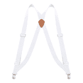 thumbnail image 1 of Buyless Fashion Trucker Suspenders for Men - 48" Elastic Adjustable Straps 1 1/4" - X Back - 5115-White, 1 of 6