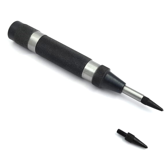 Buyohlic Automatic Center Punch with Replaceable Hardened Steel Tip with Extra tip (Medium Duty)