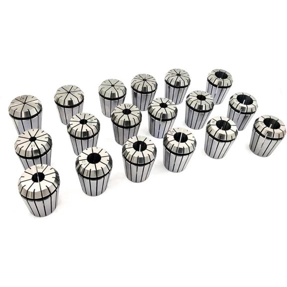 Buyohlic ER Collet Set for CNC Milling & Lathe Tool Holders Engraving Machine Accessories (ER32 Collet 18 Pcs (Size: 3/32" - 3/4"))
