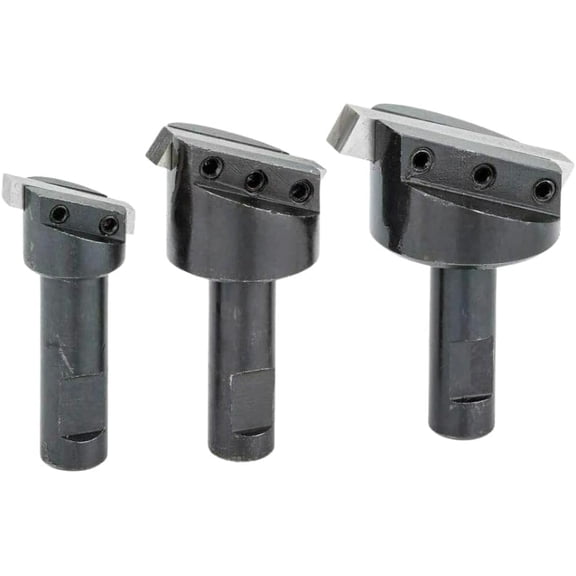 Buyohlic Fly Cutter Set of 3 Pcs with HSS Tool Bit- 1/2" Inch Shank (Head Diameter 3/4", 1-1/8" & 1-1/2" Inches) (Without Wooden Stand)