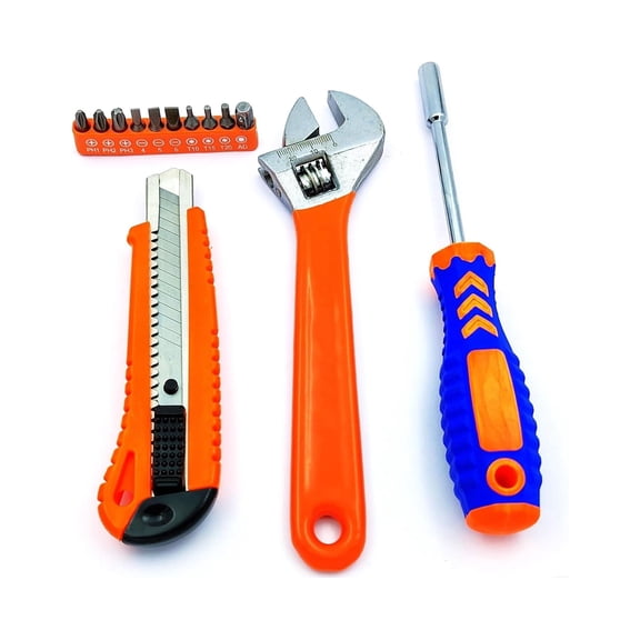 Buyohlic Hand Tool Set Small Combos (Adjustable Wrench and 11 in 1 Screwdriver set)