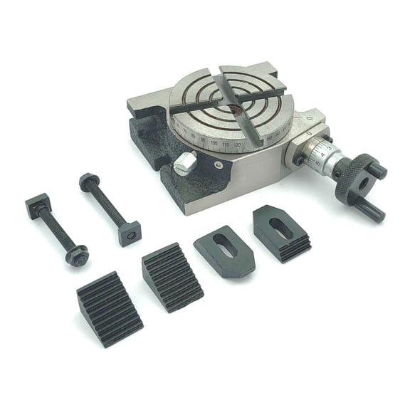 Buyohlic Horizontal Vertical 3" Inch 100 mm Rotary Milling Tables with M6 Clamp Kit
