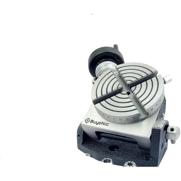 Buyohlic Horizontal Vertical 4" Inch II 100 mm Rotary Milling Tables (4 Slots- Tilting)