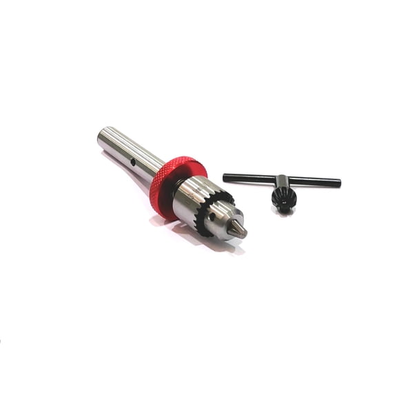 Buyohlic Micro Fine JT0 Taper to mount Drill Chuck with Key 0.3-4mm Manual Feed Control-Avoids Breakage 1/2'' Shank Adapter ((Set of Both))