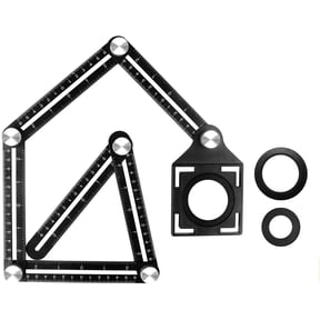 Buyohlic Multi Angle Measuring Ruler, 6-Sided Angle Measurement Tool with Hole Punch Locator, Aluminum Alloy Multi-Function Ruler