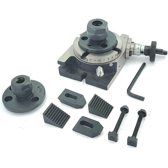 Buyohlic Rotary Table Milling Machine Tools (3"/80mm Regular, ER16 & 20 Collet & M6 Clamp Kit)