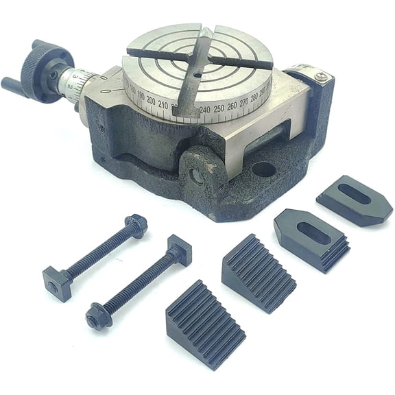 Buyohlic Rotary Table Milling Machine Tools ((3"/80mm Tilting & M6 Clamp Kit)))