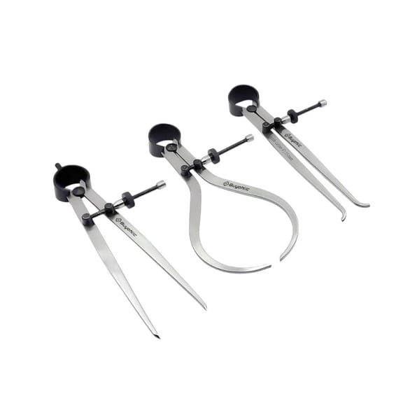 Buyohlic Spring Inside Outside Divider Caliper Set of 3 Pieces 6" inch 150 mm Measuring Tool