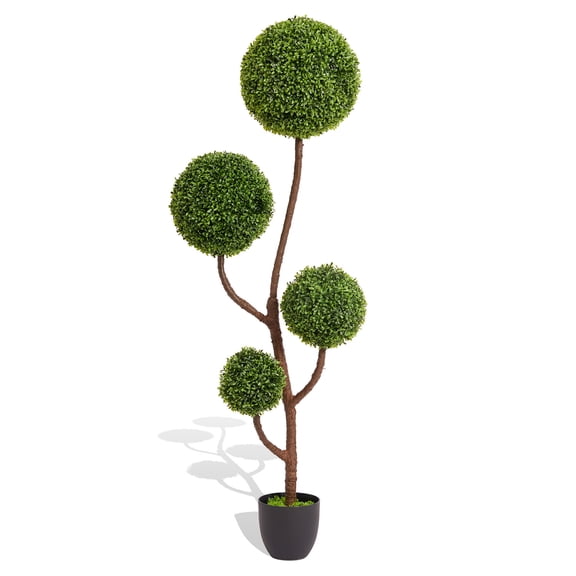Buytoshop 4.92ft Spiral Decoration Artificial Boxwood Topiary Ball Tree for Indoor and Outdoor