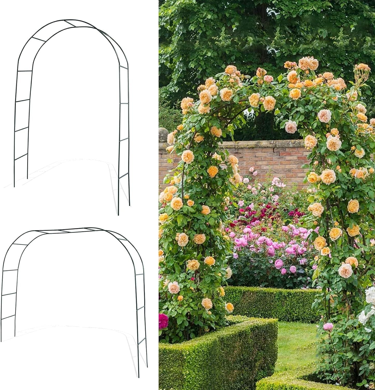 Buytoshop Garden Arch Arbors, Trellis for Climbing Plants Outdoor 6-8ft ...