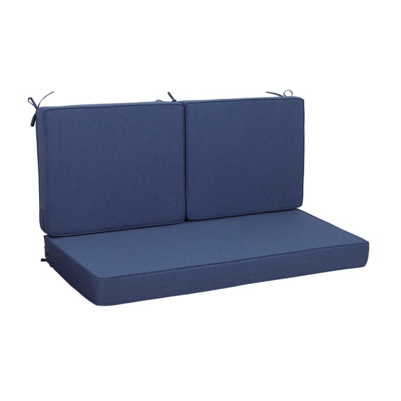 Buytoshop Outdoor Loveseat Cushion Set for Patio Furniture, Waterproof Replacement Patio Chair Cushions Set of 2, Navy Blue