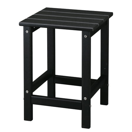 Buytoshop Outdoor Patio Square HDPE Side Table,Black
