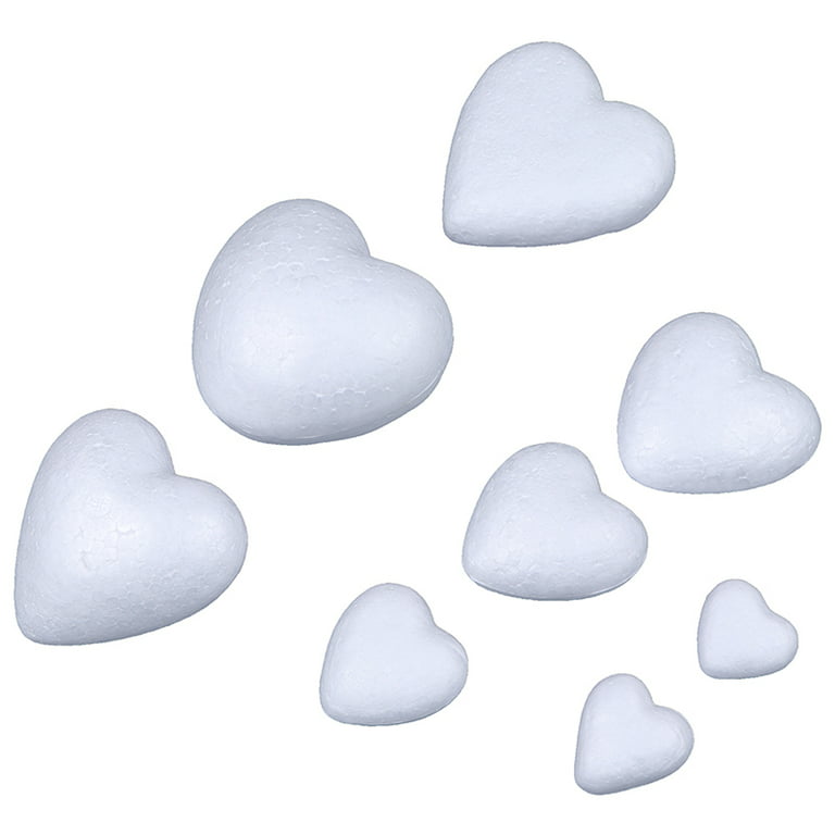 Buytra 10pcs New Polystyrene Styrofoam Foam Heart-Shaped Craft for Christmas Decoration, Size: One size, White