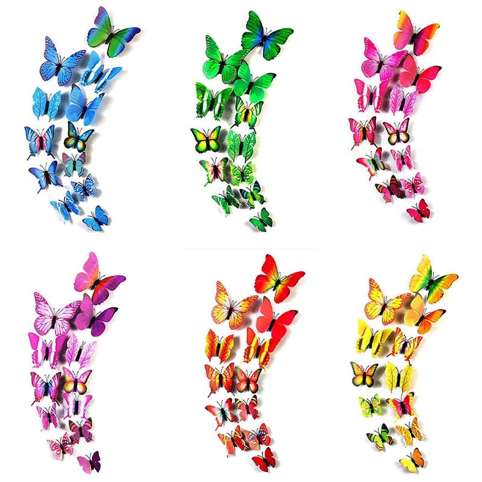 Buytra 12PCS Butterfly Wall Stickers PVC 3D Decorative Butterflies Room  Decor Sticker 