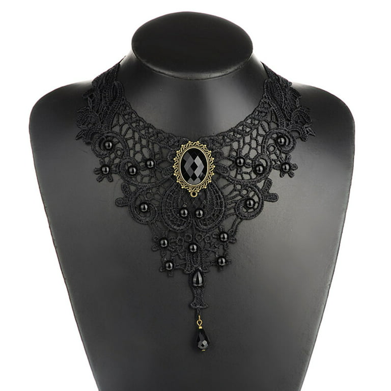 Victorian Black Lace Gothic Choker Necklace - Gothic Grace