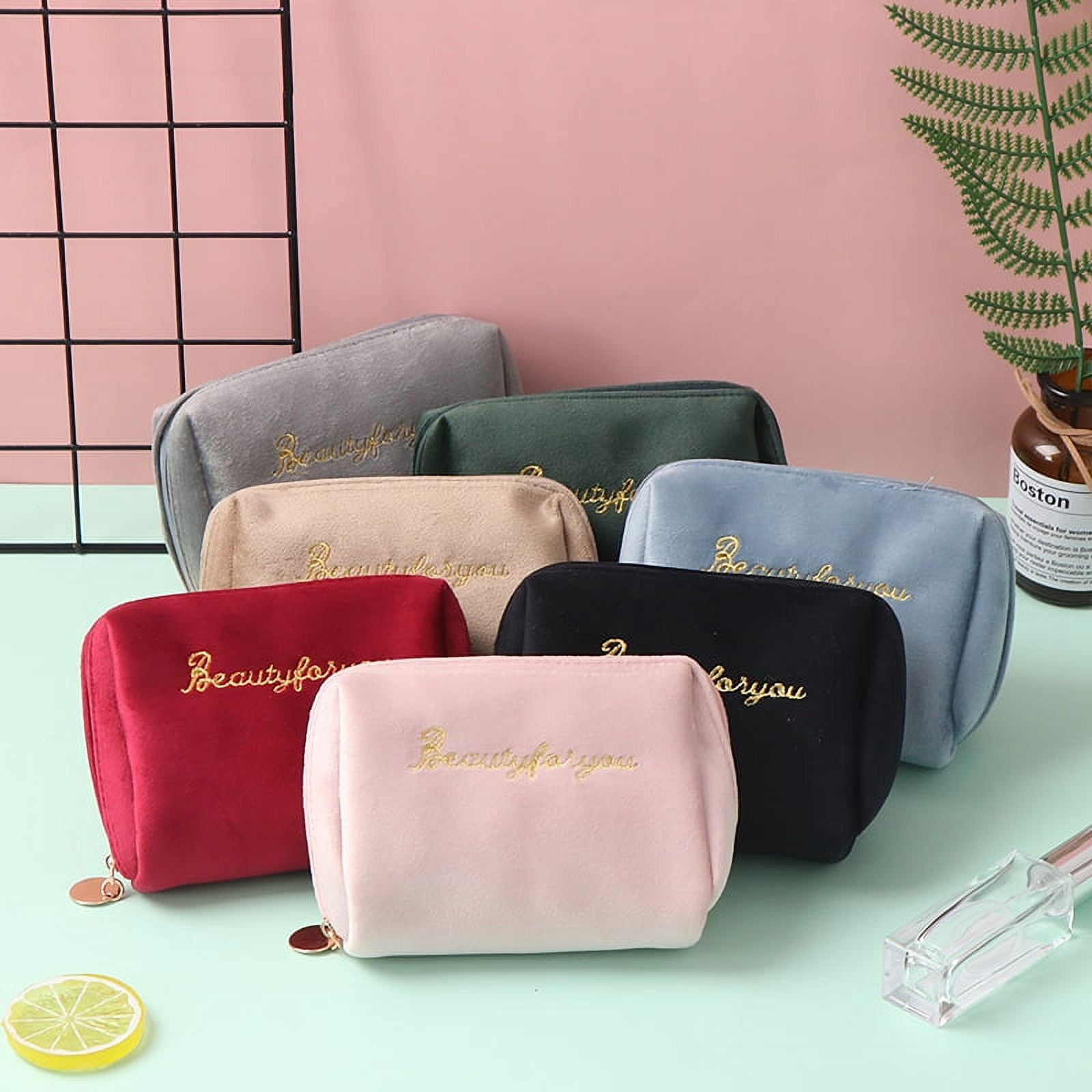 Cheers US Small Makeup Bag for Purse, Water-Resistant PU Vegan Leather  Travel Cosmetic Pouch Portable Toiletry Bag for Women Girls Daily Storage