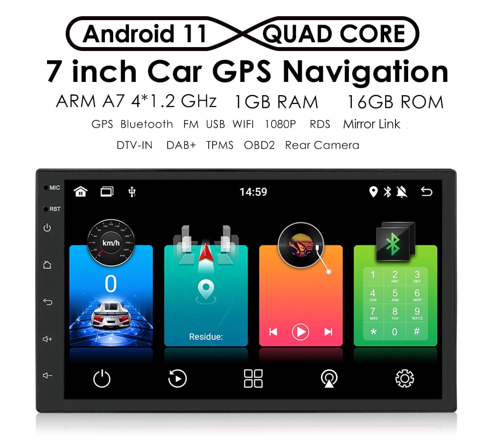 Buyweek 7 inch Double 2Din Touch Screen Android 10 Car Gps Navigation