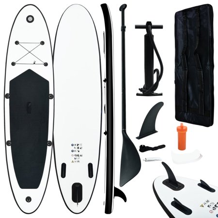 Buyweek Inflatable Stand Up Paddle Board Set Black and White