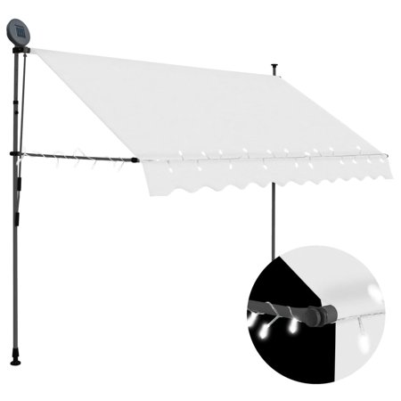 Buyweek Manual Retractable Awning with LED 98.4" Cream