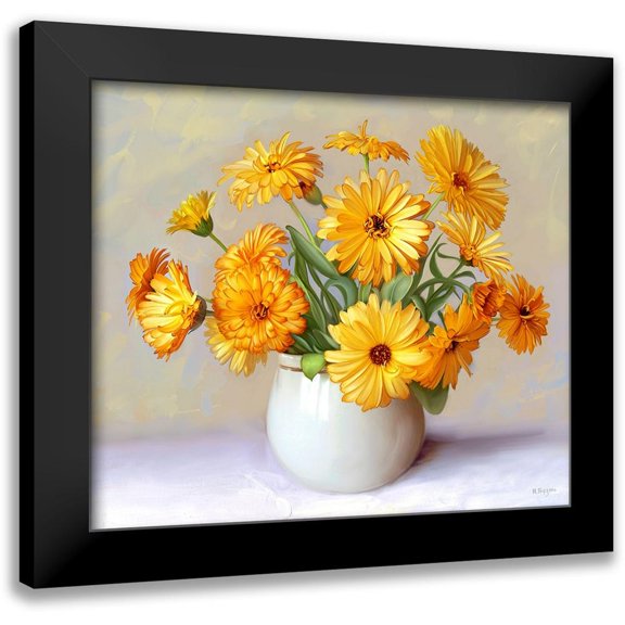 Buzin, Igor 13x12 Black Modern Framed Museum Art Print Titled - Calendula flowers