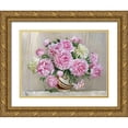 thumbnail image 1 of Buzin, Igor 14x12 Gold Ornate Wood Framed with Double Matting Museum Art Print Titled - Peonies 2, 1 of 4