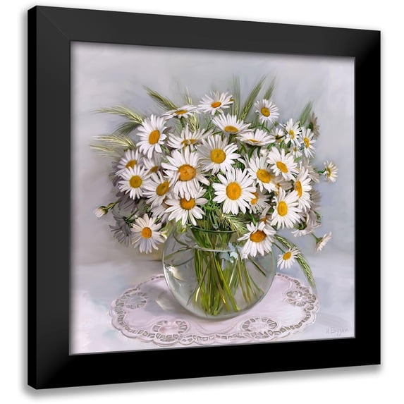 Buzin, Igor 20x20 Black Modern Framed Museum Art Print Titled - Daisies
