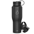 thumbnail image 1 of BUZIO 32oz Insulated Stainless Steel Water Bottle with Straw Lid and Flex Cap, Toxin-free, Stay Cold, Black, 1 of 10