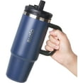 thumbnail image 1 of Buzio 40 oz Tumbler with Handle and Straw Lid, Stainless Steel Vacuum Insulated Tumbler Cups for Iced & Hot Coffee, Tea, Water, Smoothie, and Beer. Travel Mug Suitable for Car Cupholder, 1 of 7