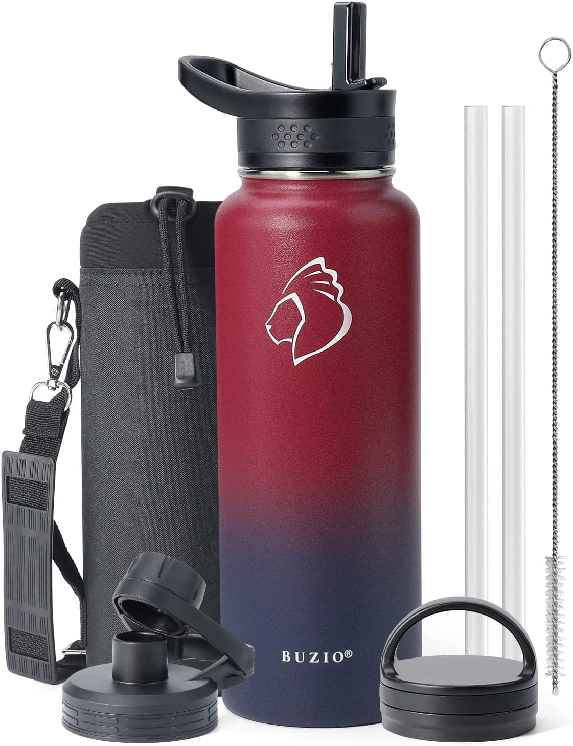 Insulated Water Bottle with Straw - 64oz Stainless Steel Water Bottles with  Paracord Handle, 1/2 Gallon Big Water Jug Vacuum Insulated Waterbottle
