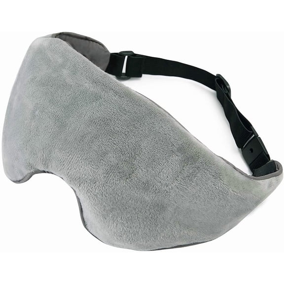 Buzio Weighted Blackout Sleep Mask, Cozy Reversible Style, Microwave-Heatable & Freezable Heavy Eye Cover for Post-Work Relaxation, Gray