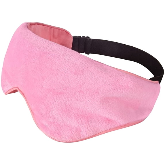 Buzio Weighted Eye Mask Hot or Cold, Sleeping Mask for Women&Men with Adjustable Strap, Soft Cotton, Boosts Deep Sleep, Pink
