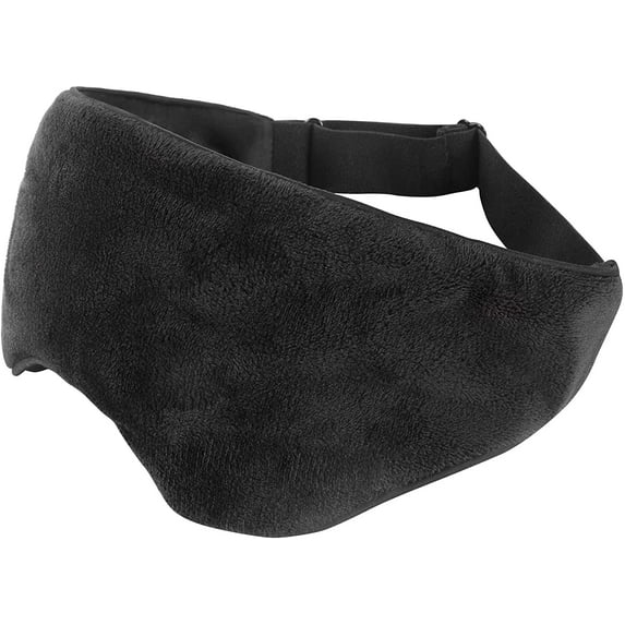 Buzio Weighted Eye Mask, Heatable and Freezable with Pad & Silica Beads, Soft Breathable Cotton, for Sleeping Migraines, Side Sleepers, Black