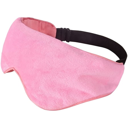 Buzio Weighted Eye Mask Hot or Cold, Sleeping Mask for Women&Men with Adjustable Strap, Soft Cotton, Boosts Deep Sleep, Pink