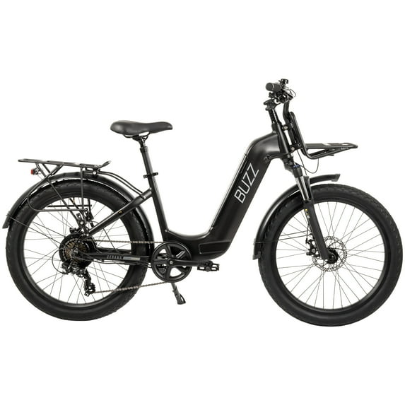Buzz 24" Cerana 2 48V Electric Bike, Fits Riders 60"+, Matte Black, Adult, Unisex