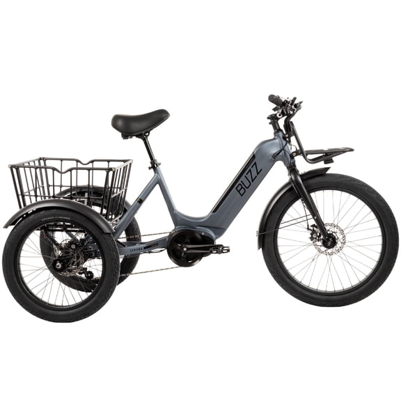 Buzz 24" Cerana 48V Electric Trike, Fits Riders 60"+, Charcoal Gray, Adult, Unisex