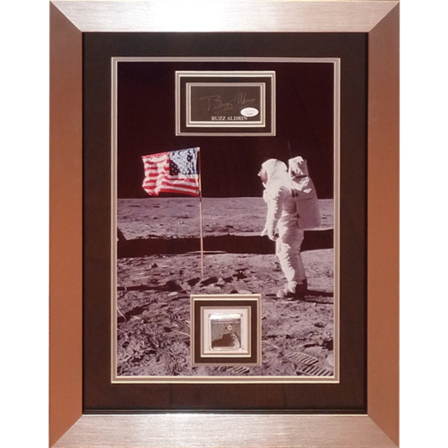 Buzz Aldrin Autographed Apollo 11 Moon Landing (with American Flag ...