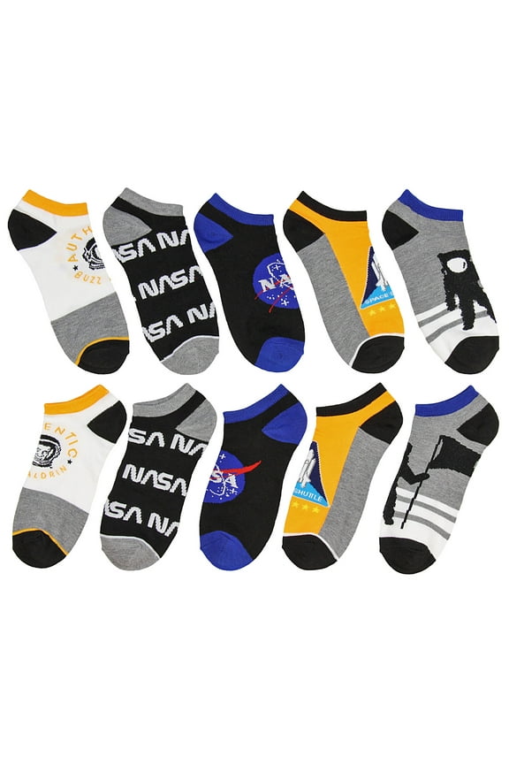 Buzz Aldrin NASA Themed No-Show Ankle Socks 5 Pair Set