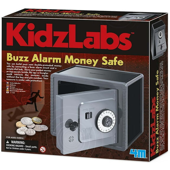4M: KidsLabs - Buzz Alarm Money Safe - DIY Electric Piggy Bank Building Kit, Lock-PIN, Circuit Assembly, Mechanical Engineering, STEM Project, Kids 8+
