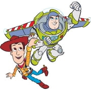 Buzz And Woody Toy Story Cartoon Customized Wall Decal - Custom Vinyl Wall Art - Personalized Name - Baby Girls Boys Kids Bedroom Wall Decal Room Decor Wall Stickers Decoration Size (27x30 inch)