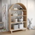 thumbnail image 1 of Buzz & Bloom Kids Open-Style Engineered Wood Bookshelf with 4 Shelves and Covered Rounded Top, Natural, 1 of 10