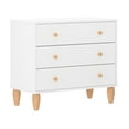 thumbnail image 1 of Buzz & Bloom Small Kids 3-Drawer Wood Dresser Chest for Bedrooms, White/Natural, 1 of 13