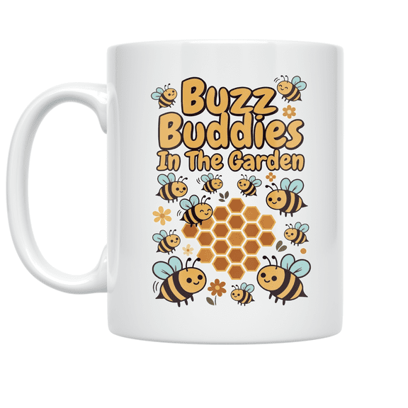 Buzz Buddies In The Garden - Gardening Enthusiast - 11 oz Ceramic Coffee Mug