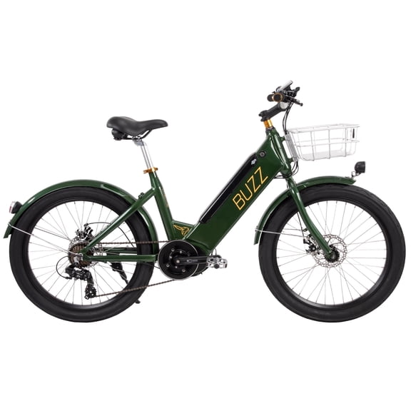 Buzz 24" Cerana 36V Electric Bike, Fits Riders 60"+, Gloss Green, Adult, Unisex