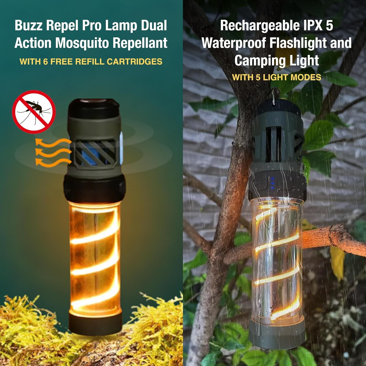 Buzz Defense Portable, Mosquito Repellent Outdoor Patio Lamp