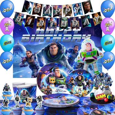 METIXOZE Buzz Cartoon Year Birthday Tablecloth Light Inspired Story Table Cloths Party Decorations Supplies, 3pcs