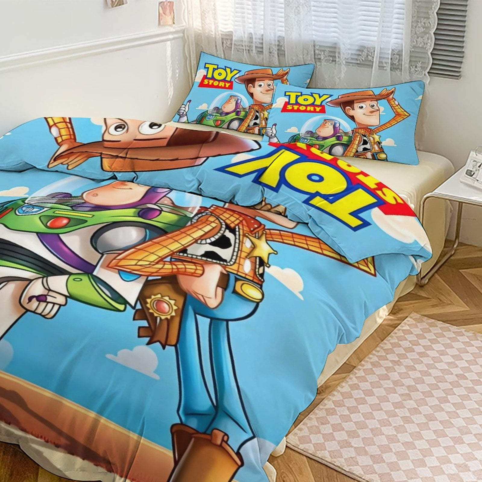 Buzz Lightyear Cartoon Sheet Set 3 Piece Bedding Set Cute Christmas ...
