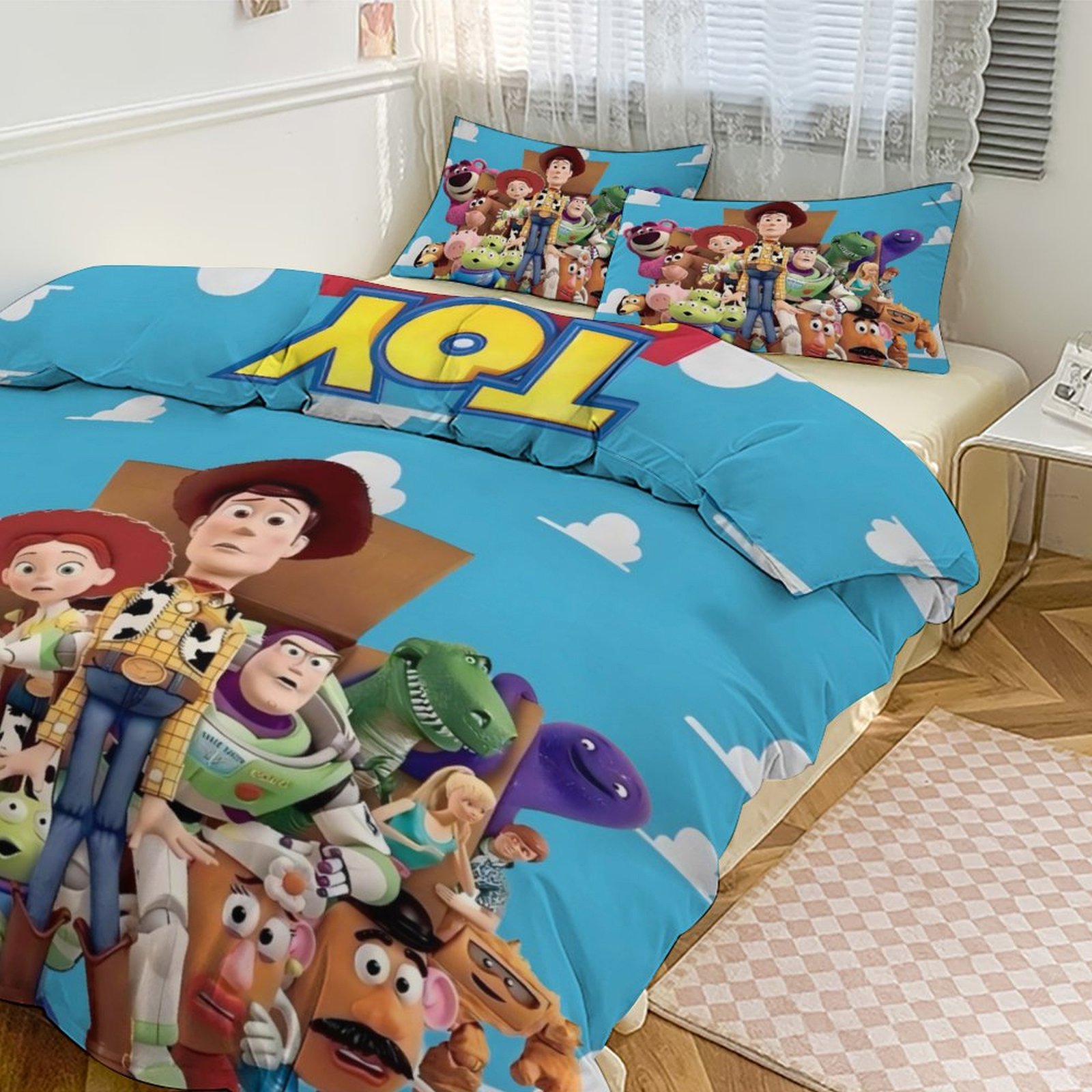 Buzz Lightyear Cartoon Sheet Set 3 Piece Bedding Set Cute Christmas ...